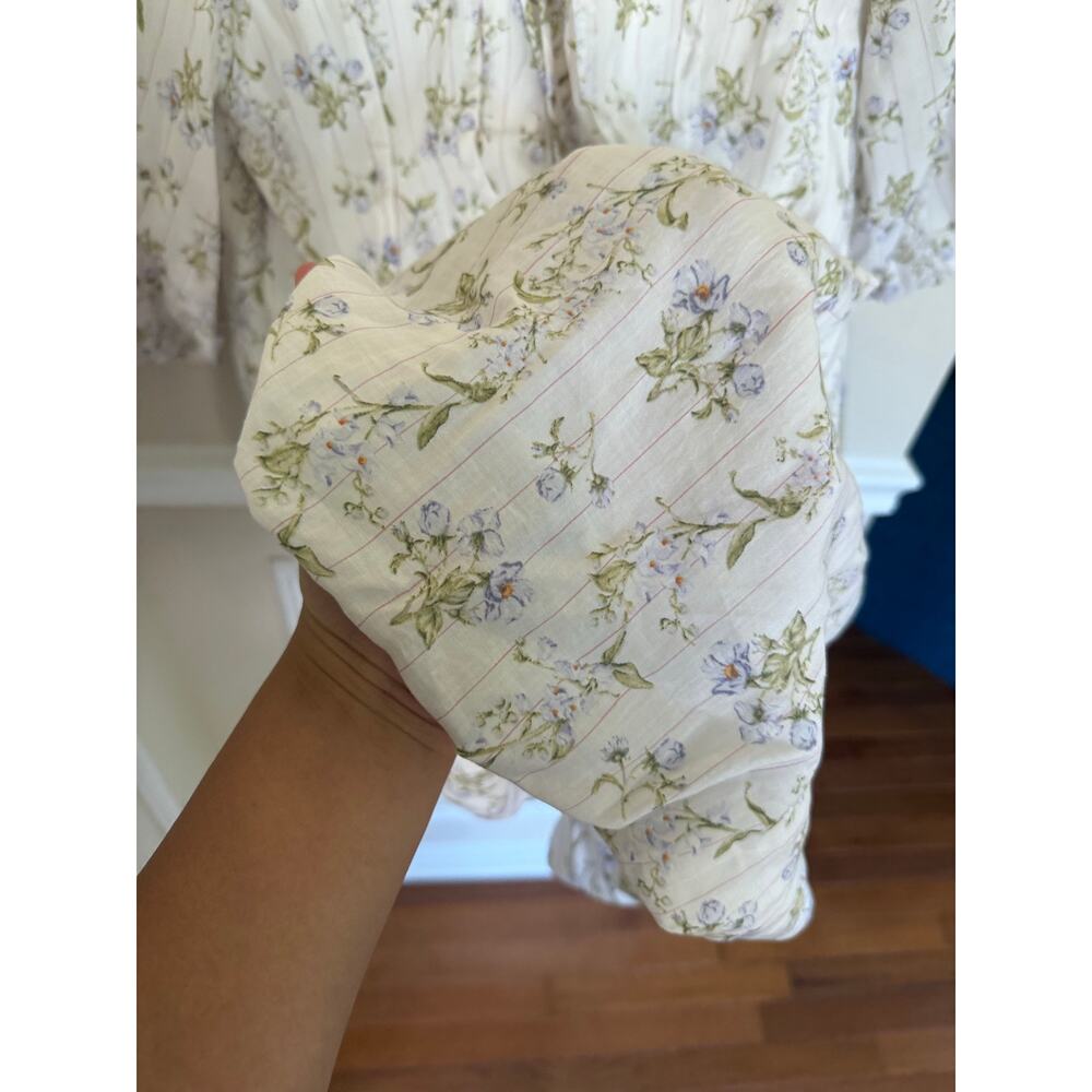 H&M X Brock Collection | Preppy Summer Floral Cottagecore Bubblehem Mini Dress - Picture 12 of 15